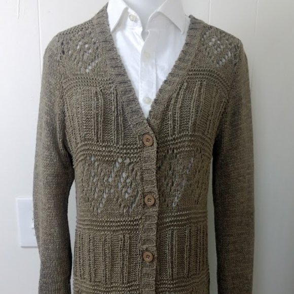 Chunky Knit Button Long Duster Cardigan - Picture 5 of 9